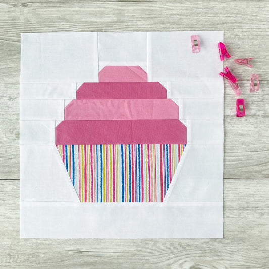 Cupcake FPP Quilt Block Pattern - PDF Instant Download